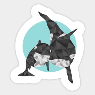 Geometric Orcas Sticker